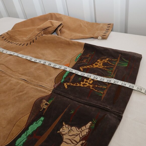 Quacker Factory Women's Safar Suede Full Zip Jacket Size Med NWT Giraffe Tiger - Picture 9 of 10